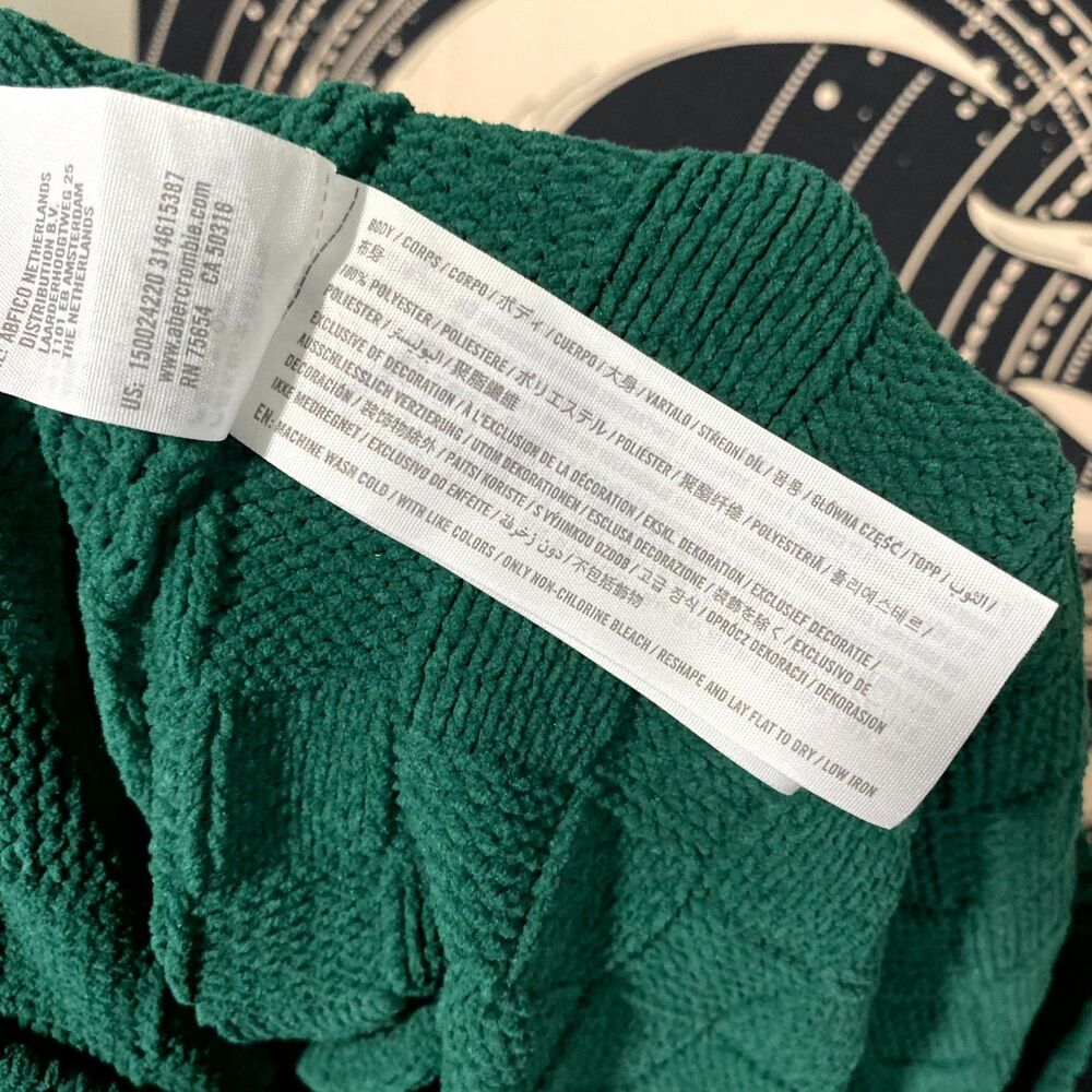 Abercrombie & Fitch Sweater Women's S Green Knitted Cropped Preppy Cottage - Picture 7 of 7